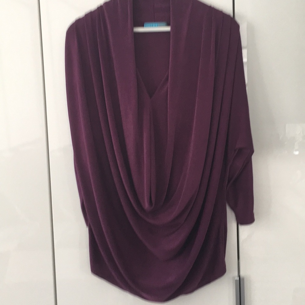 Alice &Olivia eggplant shine top